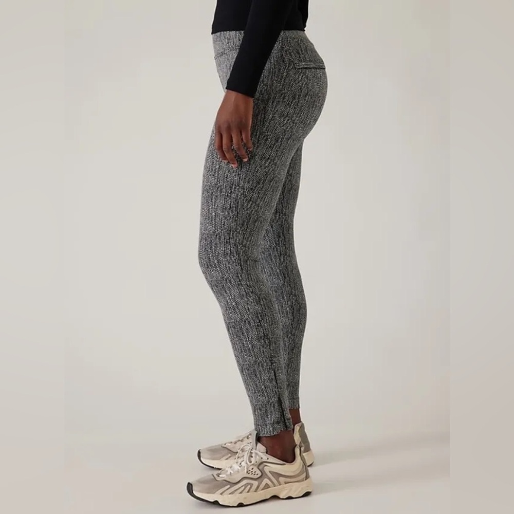 Athleta Marled Gray High-Rise Ankle Zip Leggings - Picture 2 of 5